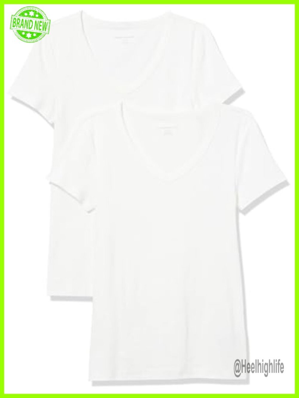 Women's Slim-Fit V-Neck Short-Sleeve T-Shirt 2-Pack Cotton Modal Rib